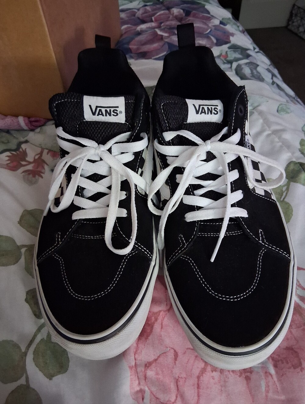 Vans Black and White Low-Top Skate Sneakers